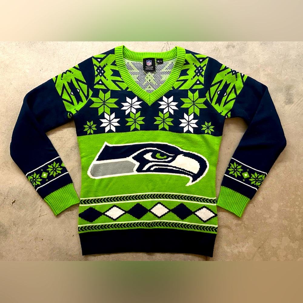 Official NFL Apparel: Seattle Seahawks Ugly Christmas Sweater